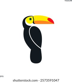 Toucan logo. Isolated toucan on white background