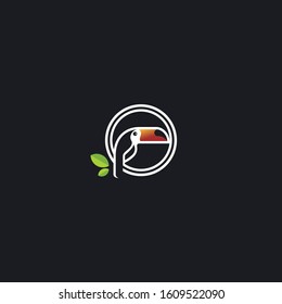 toucan logo with leaf art