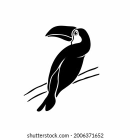 Toucan Logo Symbol. Stencil Design. Tattoo Vector Illustration.