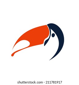 Toucan logo template. Bird icon