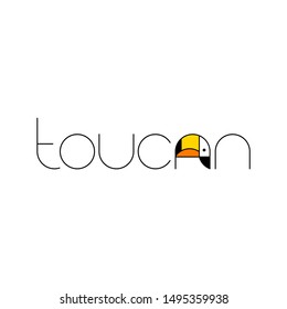 Toucan logo template isolated on white background. Bird design. Wild Animals. Vector illustration.