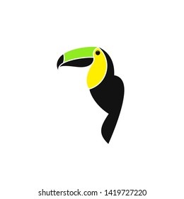 Toucan. Logo. Tropical bird from Costa Rica. Exotic toucan. Bright animal