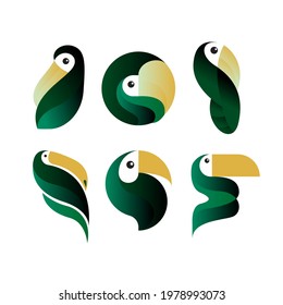 Toucan macaw bird animal logo icon symbol design template