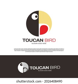 Toucan macaw bird animal logo icon symbol design template