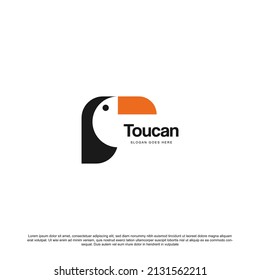 Toucan macaw bird animal logo icon symbol template vector.