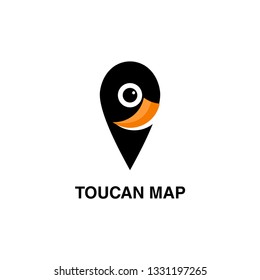 toucan map travel logo design