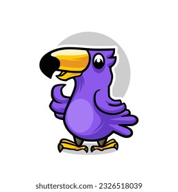 Toucan mascot cartoon design illustration