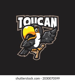 Toucan mascot logo design vector with modern illustration concept style for badge, emblem and t shirt printing. Smart toucan illustration.