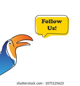 toucan and message bubble text vector illustration