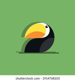 toucan minimalism art bird vector