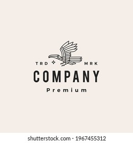 toucan monoline hipster vintage logo vector icon illustration