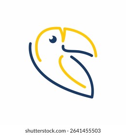 Toucan monoline logo icon design template flat vector illustration