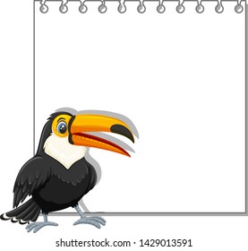 toucan on blank notebook illustration
