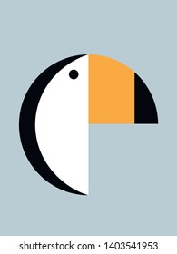 Toucan on a blue background