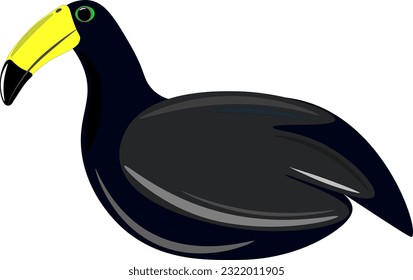 Toucan on a white background, children's drawing.