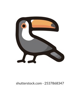 Toucan outline icon for graphic design, apps and websites