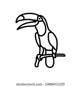 Toucan Outline Icon, Vector illustration