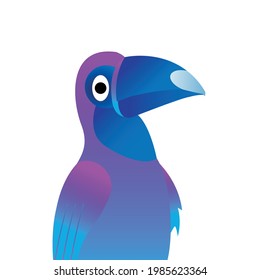 Toucan painted in gradient on a white background.