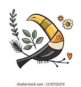 Toucan, paradise tropical bird for your design