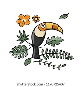 Toucan, paradise tropical bird for your design