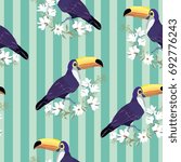 Toucan pattern, vector, illustration