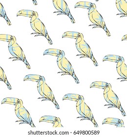 Toucan pattern, vector, illustration