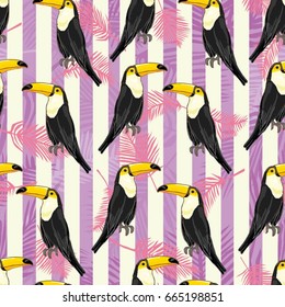 Toucan pattern, vector, illustration