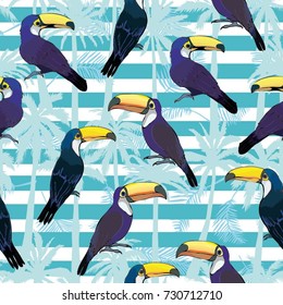 Toucan pattern, vector, illustration