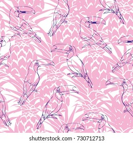 Toucan pattern, vector, illustration