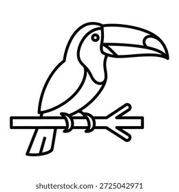 Ein Tukan auf einem Ast, der lebendige tropische Vögel und exotische Dschungelwild zeigt.