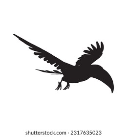 toucan silhouette set collection isolated black on white background vector illustration