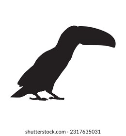 toucan silhouette set collection isolated black on white background vector illustration