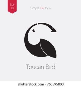 Toucan Simple Icon. Vector Illustrated Flat Sign