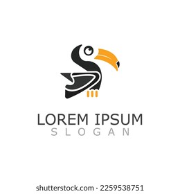 Toucan simple logo design image bird vector illustration 