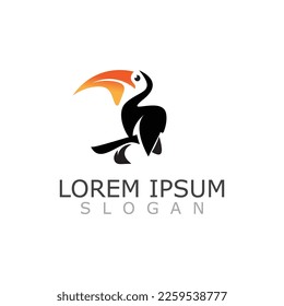 Toucan simple logo design image bird vector illustration 