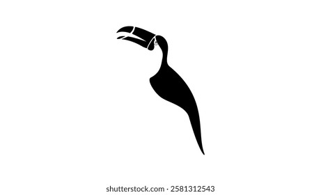 Toucan symbol, black isolated silhouette