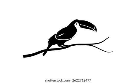 Toucan symbol, black isolated silhouette