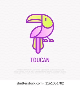 Toucan thin line icon. Modern vector illustration of exotic bird.