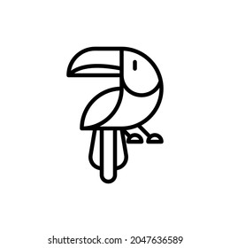 Toucan thin line icon. Modern vector illustration of exotic bird.