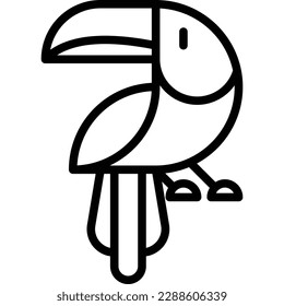 Toucan thin line icon. Modern vector illustration of exotic bird.