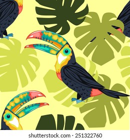 Toucan tropical pattern - Illustration