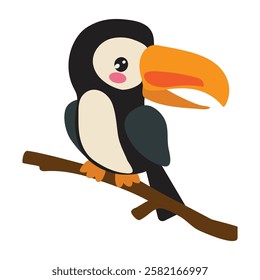 Toucan vector cartoon flat style illustration