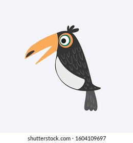 Toucan. Vector color illustration of toucan. drawing of a tropical bird.
