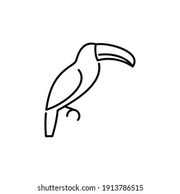 Toucan vector icon. Wild bird  illustration.