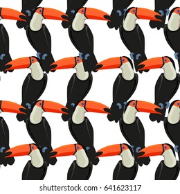Toucan vector illustration, tropical pattern seamless,Textile design