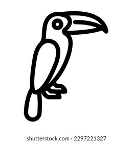 Toucan Vector Line Icon Design