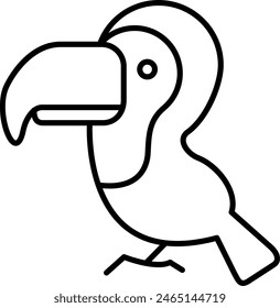 Toucan Vector Line Icon Design