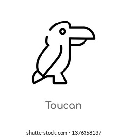toucan vector line icon. Simple element illustration. toucan outline icon from brazilia concept. Can be used for web and mobile