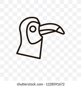 Toucan vector linear icon isolated on transparent background, Toucan transparency concept can be used for web and mobile