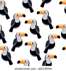 Toucan vector pattern seamless